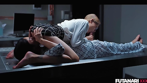 Sexy blonde gets fucked in a horny after shower