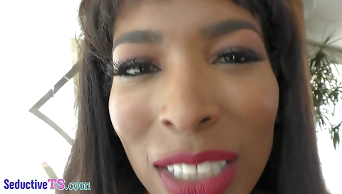 Big ass tranny taking on dick